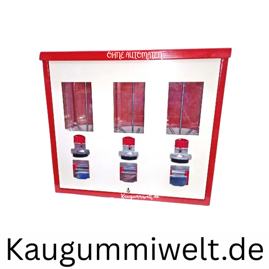 3er Wandgehäuse Kaugummiautomat inkl. Schloss