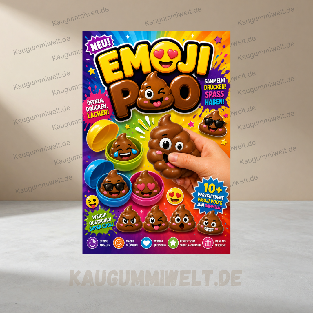 Emoji Poo Kapseln als Füllware für Kaugummiautomat und Warenautomat