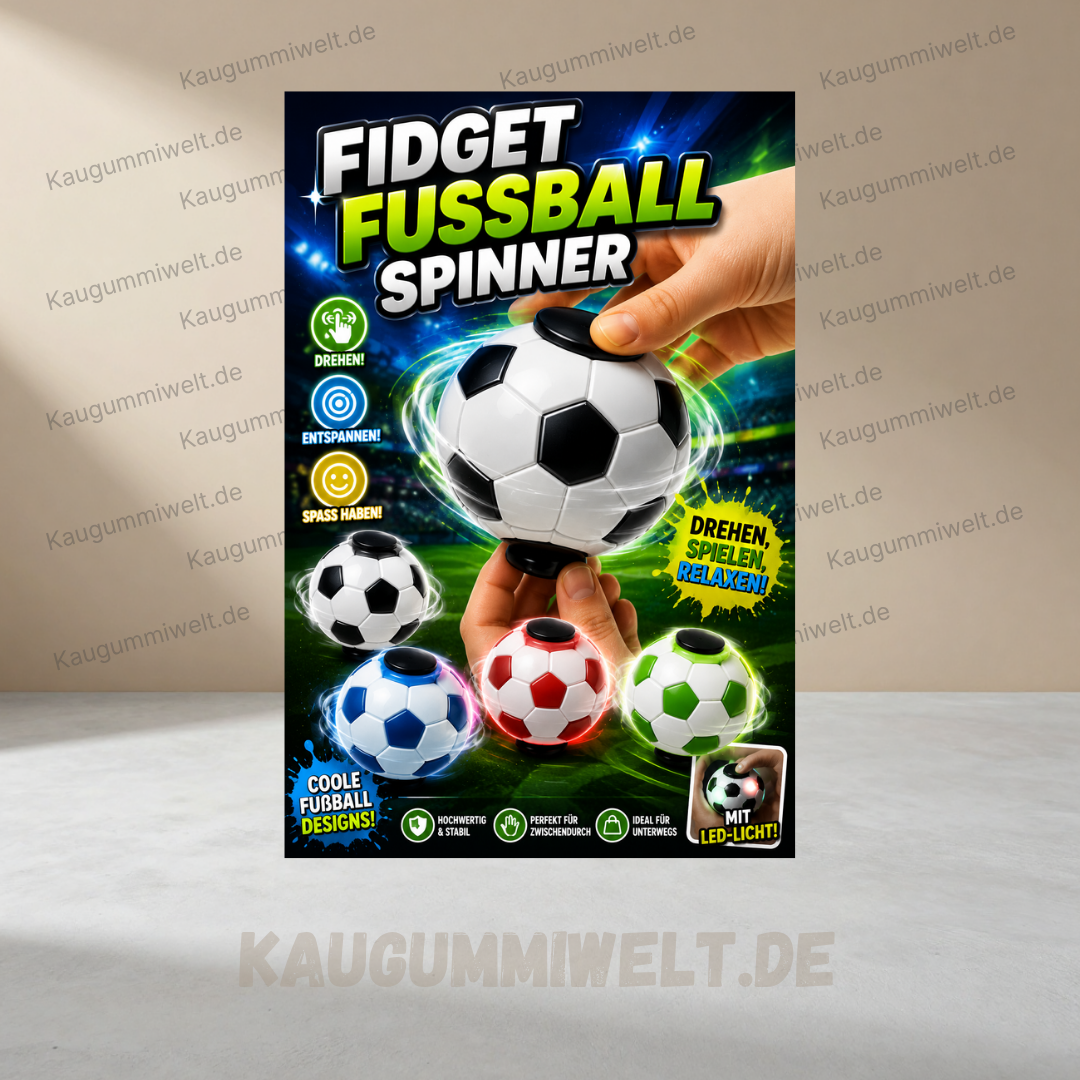 Fußball Fidget Spinner als Füllware für Kaugummiautomat und Warenautoma